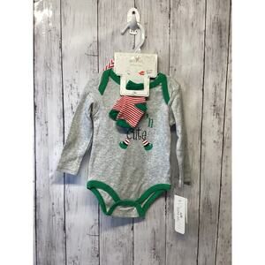Bloomin' Baby Boys Gray Green Comfortable Long Sleeve Bodysuit Size 6-9M NWT